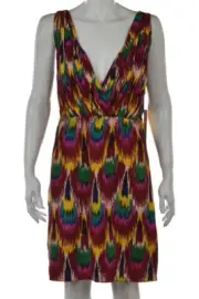 NEW Alice + Olivia Alameda Dress Size M Red Black Printed Sheath Knee Length