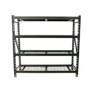 Stratco Heavy Duty 4 Shelf Wire Unit Powder Coated Black