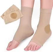 Ankle Bone Protection Socks malleolar Sleeves with Gel Pads for Boots, Skates, Splints, Braces - 1 Pair (Colour of skin, One Size)
