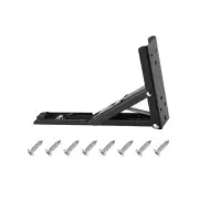 9.57"x5.24"(LxH) Folding Shelf Brackets Carbon Steel Collapsible L Bracket Black