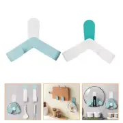 2 Pcs Lid Rack Holder Adhesive Pot Hooks Dish Drainer Kitchen Wall Mount Lids