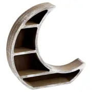 Small Wood Crystal Display Shelf for Rustic Home Decor, 10 x 10.2 x 2 In