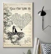 Couple On The Bridge Grow Old With Me -Adam Sandler Lyrics Home Art Decor Poster