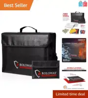 Jumbo Fireproof Money Bag - Durable, Water-Resistant Safe Storage, 17x12in