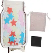 jojofuny 1 Set Star Reward Jar for Classroom Incentive Tool Motivational Wood Jar with Tokens Safe and Sturdy Design for Behavior Management and School