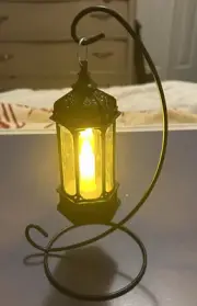 Mini Ornate Warm Light Battery Operated Lantern W/stand