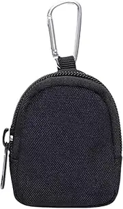 [Oumun] Coin Purse Men,Round Coin Bag Hanging with Hook,Mens Wallets,Small Belt Co-in Pouch for Men,Co-in Pu-RSE with Zipper and Carabiner,Co-in P-u-RSE with Zip,Co-in Bag Pu-rs-e Pocket Portable, Black, Coin