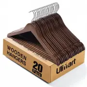 Wooden Hangers - 20 Pack Coat Hangers for Closet, Clothes, Suit, Jeans - Waln...
