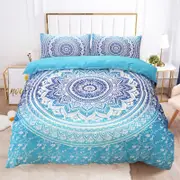 3D Blue Pattern 135 Bed Pillowcases Quilt King Size