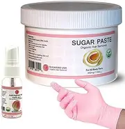 Sugaring NYC Kit - 350 Jar Sugaring Paste, Anti Ingrown Hair Solution and Set of Gloves - Perfect for.