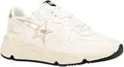 [Golden Goose] Women's Running Sole, White/Gold/Beige, 7