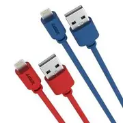 LASER MFi Lightning Cable Red & Blue 2M 2 Pack - CB-MFIA2RB2-L