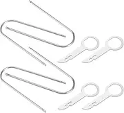 4 Sets Car Radio Removal Tool Kit, Universal Stainless Steel Stereo CD DVD Host Release Removal Tool Keys for Most Vehicle Accessories