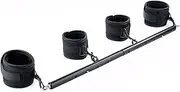 Spreader Bar Heavy Duty Stainless Steel Expandable Silver Bar Home Gym with 4pcs PU Purple Adjustable Strap,Sports Aid Training Fitness Gear Pilates Aid Kit,Yoga Set