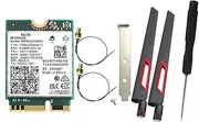 BE200 WiFi Card +2Pcs 10DB Antenna BT 5.4 802.11AX Tri-Band M.2 NGFF Wireless Network Adapter for Win10/11