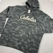 Cabelas Hoodie Mens XL Green Camo Fleece Lock-Up Outdoor Hunting Sweatshirt