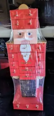 Glitz Homes 17.25" Wooden Christmas Nutcracker Countdown Calendar Decor and...