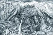 Frost Dragon Attack by Ed Beard 12x18 inch Art Poster