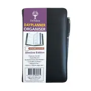 Debden DayPlanner Organiser Simline Leather Snap Black - No Refill Included SL3599