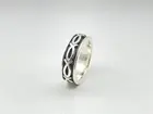 Christian Fish Silver Spinner Ring For Women Handmade Wide Band Jewelry B#060