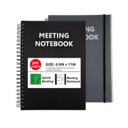 2 Pack A4 Professional Notebook Spiral Metting Notebook 8.5"x11" 120 Sheets US
