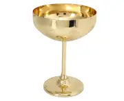 Metal Champagne Glass in 304 Stainless Steel, Engraved Goblet for Bar Parties, Red Wine Cup with Wheat Ear Design, Gold Plating