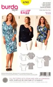 Burda Sewing Pattern 6785 Style Dress Shirt Tee Size US 18-28 EUR 44-54