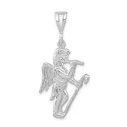 Sterling Silver Polished Gabriel With Trumpet Pendant