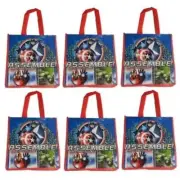 Marvel Comics 6pcs. Reusable Small Tote Bags - Party Favors, Grocery bag, etc!