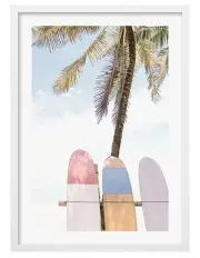 [Profile Australia] Surfboard Rack 2 Art Print A1 Frame in White