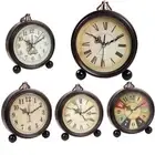 Hangable Desk Quartz Clock Retro Mechanical Clock Battery Alarm Clock Table