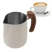 Milk Frothing Pitcher, Stainless Steel Milk Frother Cup Espresso Steaming Pit...