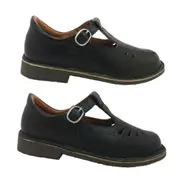 Ladies School Shoes Wilde Jarra Black Leather Wide Fit T-bar Size AU 5-12