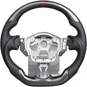 Carbon Fiber Perforated Leather Steering Wheel,Compatible With Nissan 370Z Juke Sentra Sylphy 2011-2019 Racing Wheel