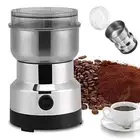 Mini Electric Grinder Coffee Bean Spice / Blender/ Crusher Flat Blades silver