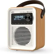 Arc Audio DAB, DAB+ & FM Radio with Bluetooth, USB & Micro SD Card | Mains and Builtin Battery Powered Portable Digital Radio | One - Oak