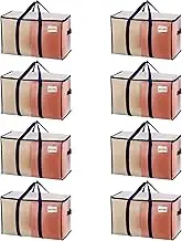 VENO 8 Pack Moving Bags and Large Christmas Storage Bins with lids. Alternative to Moving Boxes, Packing Supplies for College. Extra Large Heavy Duty Totes for Packaging (Clear, 8 Pack)