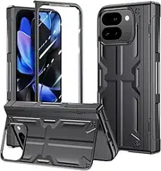 [spoovcto] for Google Pixel 9 Pro Fold 5G Case, Hinge Protection, Stand, Rugged Protective Case with Built-in Screen Protector, for Pixel 9 Pro Fold Case Black