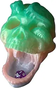 Mystic Dragon Skull Dice Tower - Translucent Rainbow Gradient 3D Printed Tower/Tray Combo, Holds Standard RPG Dice, Unique Hand-Made in Australia