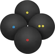 VANZACK 4 Pcs Squash Squash Ball Beginner Indoor Training Lightweight Professional Bouncy Bounce Balls Flexible Train Practice Rubber Baseballs Tennis Party Favors Rubber Black