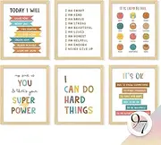 97 DECOR Kids Affirmation Wall Decor - Positive Affirmations for Kids Decor, Affirmation Art Prints Nursery Pictures, Colorful Inspirational Quotes Posters for Classroom Playroom Decor (8x10 UNFRAMED)