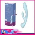 Satisfyer | Triple Oh Rabbit Usb Vibrator 3 Motors 9" Waterproof 12 Speeds Silic