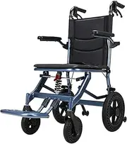Rolling Walkers Elderly Wheelchair 8" Rear wheel Lightweight Folding Mobility DeviceHandicapped Disabled Users Wheel Chair Travel Trolley Self-Propelled Wheelchair