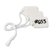 100 PAPER STRING MARKING TAGS 2-3/4" x 1-3/4" GARAGE SALE SHOP JEWELRY HOME