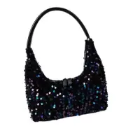 Fashionable Sequins Shoulder Bag for Women Underarm Purse Zippered Small Handbag