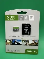 Brand New 32GB PNY Elite Class 10 U1 microSDHC Flash Memory Card with Adapter