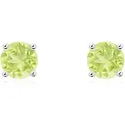 Basket-Set Round Peridot Studs