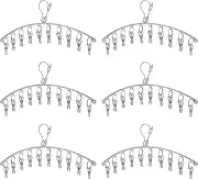 Clothes Hanger with 10 Clips Laundry Drying Rack 6 Pack, Clothes Drying Rack ...