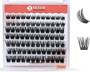 KESOR Lash Cluster Extension DIY (Curtain) 84Pcs Premium Quality Soft Thin Band Like Real Lashes C Curl (8-16mm Refill Lashes)