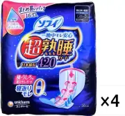 Unicharm Sofy Sanitary pad for Night Guard with Wing 420mm 16sheets ×4packs JP